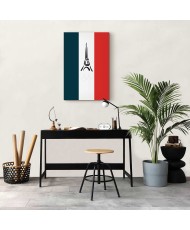 Paveikslas Prancūzijos vėliava su grafiniu Eifelio bokštu