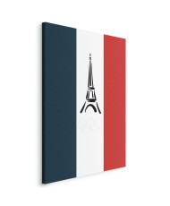Paveikslas Prancūzijos vėliava su grafiniu Eifelio bokštu