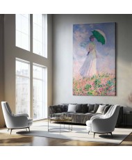 Paveikslas XXL Claude Monet - Moteris su skėčiu, žvelgianti į dešinę