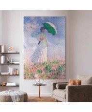 Paveikslas XXL Claude Monet - Moteris su skėčiu, žvelgianti į dešinę