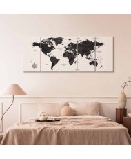 Paveikslas Juodai baltas pasaulio žemėlapis