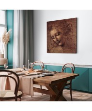 Paveikslas Leonardo da Vinci - Jaunos moters galva (Leda)