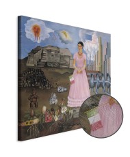 Paveikslas Frida Kahlo - Autoportretas ant Meksikos ir Jungtinių Valstijų sienos