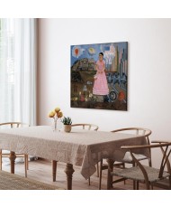 Paveikslas Frida Kahlo - Autoportretas ant Meksikos ir Jungtinių Valstijų sienos