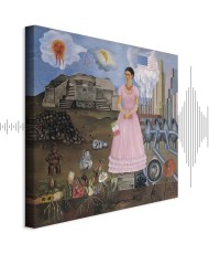 Paveikslas Frida Kahlo - Autoportretas ant Meksikos ir Jungtinių Valstijų sienos