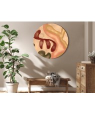 Apvalus paveikslas ant drobės - Sendinto efekto spalvotos formos