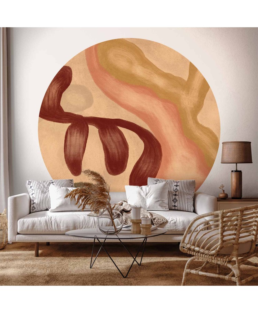 Apvalūs fototapetai - Sendinto efekto spalvotos formos