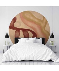 Apvalūs fototapetai - Sendinto efekto spalvotos formos