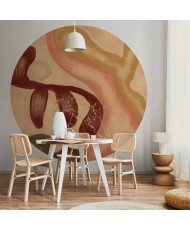 Apvalūs fototapetai - Sendinto efekto spalvotos formos