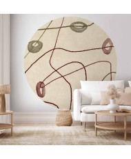 Apvalūs fototapetai - Linijų labirintas šviesiame fone