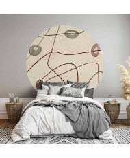 Apvalūs fototapetai - Linijų labirintas šviesiame fone