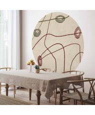 Apvalūs fototapetai - Linijų labirintas šviesiame fone