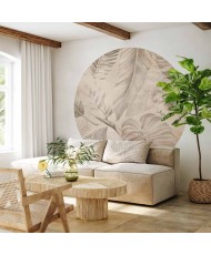 Apvalūs fototapetai - Tropikai sepijos tonais