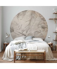 Apvalūs fototapetai - Tropikai sepijos tonais