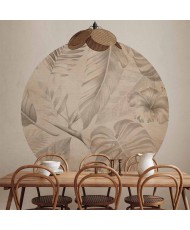 Apvalūs fototapetai - Tropikai sepijos tonais