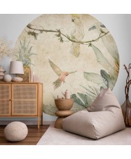 Apvalūs fototapetai - Papūgos džiunglėse