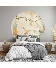 Apvalūs fototapetai - Papūgos džiunglėse