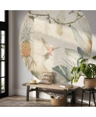 Apvalūs fototapetai - Papūgos džiunglėse