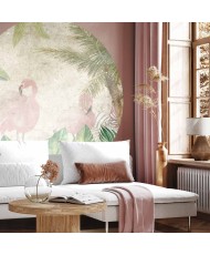 Apvalūs fototapetai - Paukščiai džiunglėse