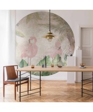 Apvalūs fototapetai - Paukščiai džiunglėse