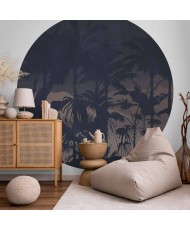 Apvalūs fototapetai - Naktinės džiunglės
