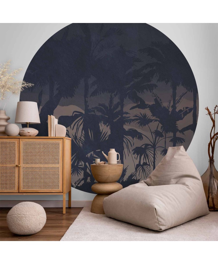 Apvalūs fototapetai - Naktinės džiunglės