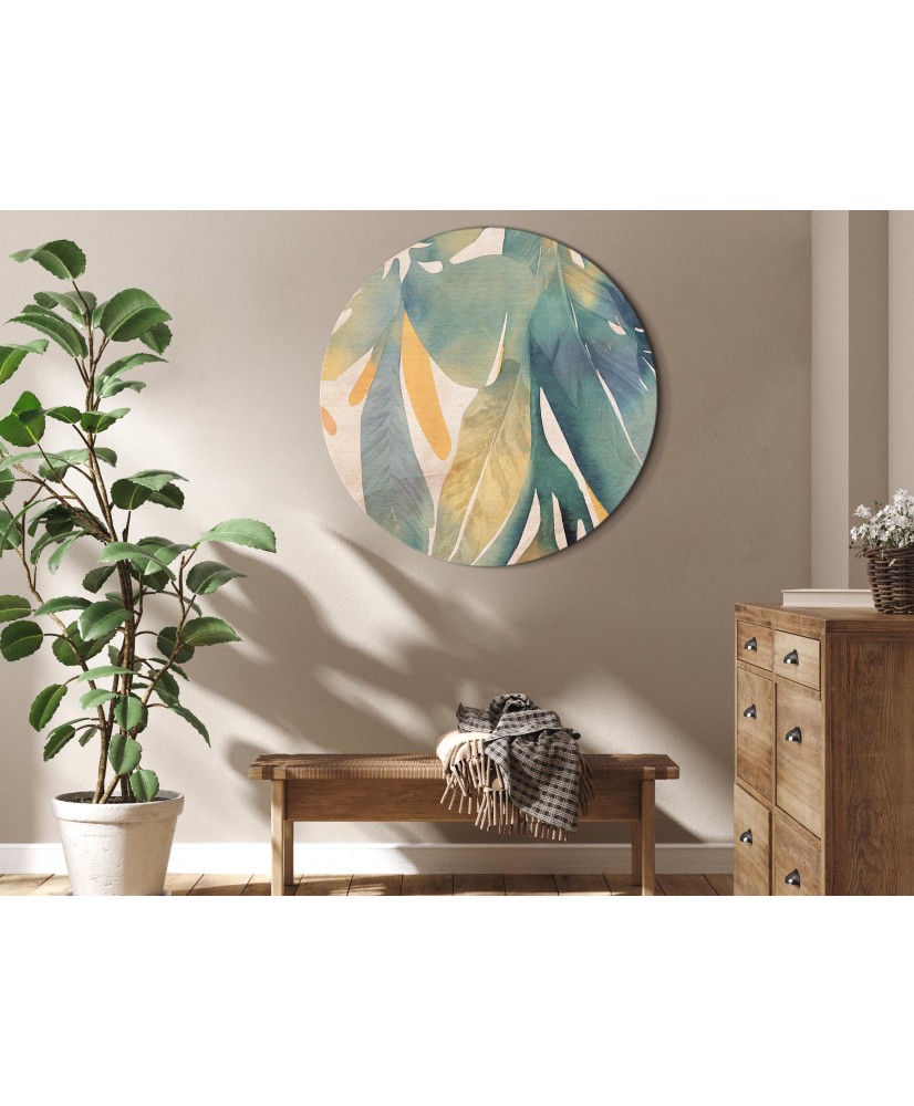 Apvalus paveikslas ant drobės - Akvarelinė egzotika