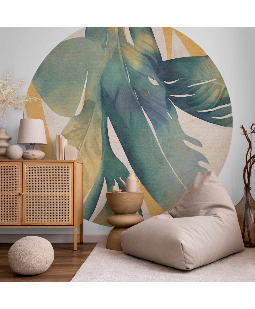 Apvalūs fototapetai - Akvareliniai tropikai