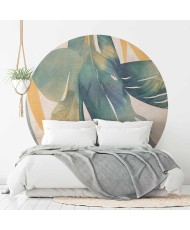 Apvalūs fototapetai - Akvareliniai tropikai