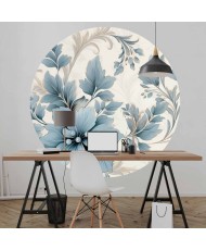 Apvalūs fototapetai - Retro turkio gėlės