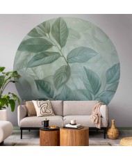 Apvalūs fototapetai - Dideli mėtų atspalvio lapai