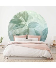 Apvalūs fototapetai - Dideli mėtų atspalvio lapai