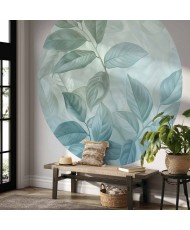 Apvalūs fototapetai - Dideli mėtų atspalvio lapai