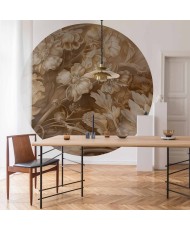 Apvalūs fototapetai - Raižyti augalų ir gėlių ornamentai