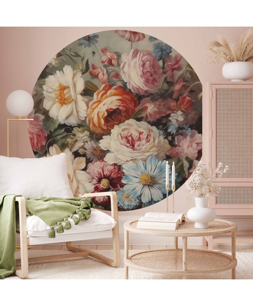 Apvalūs fototapetai - Sodo gėlių kvapas