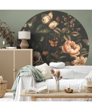 Apvalūs fototapetai - Kaimiško sodo žiedai