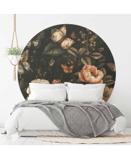 Apvalūs fototapetai - Kaimiško sodo žiedai