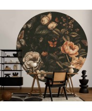 Apvalūs fototapetai - Kaimiško sodo žiedai