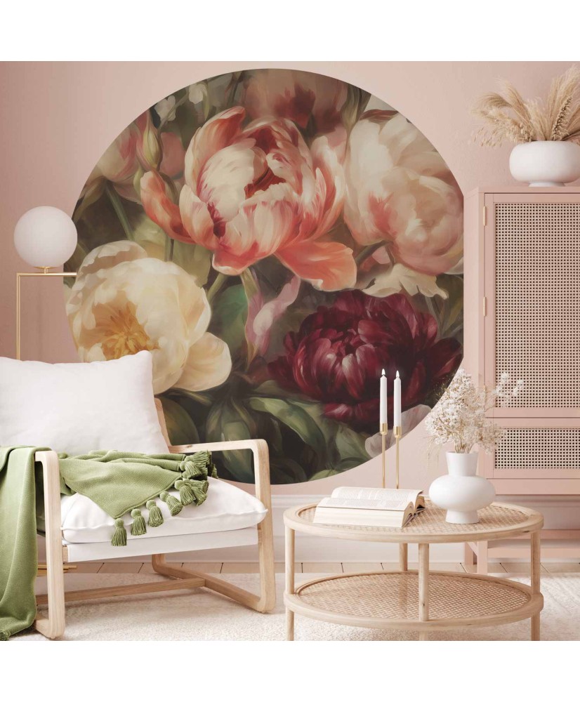 Apvalūs fototapetai - Charizmatiškos peonijos
