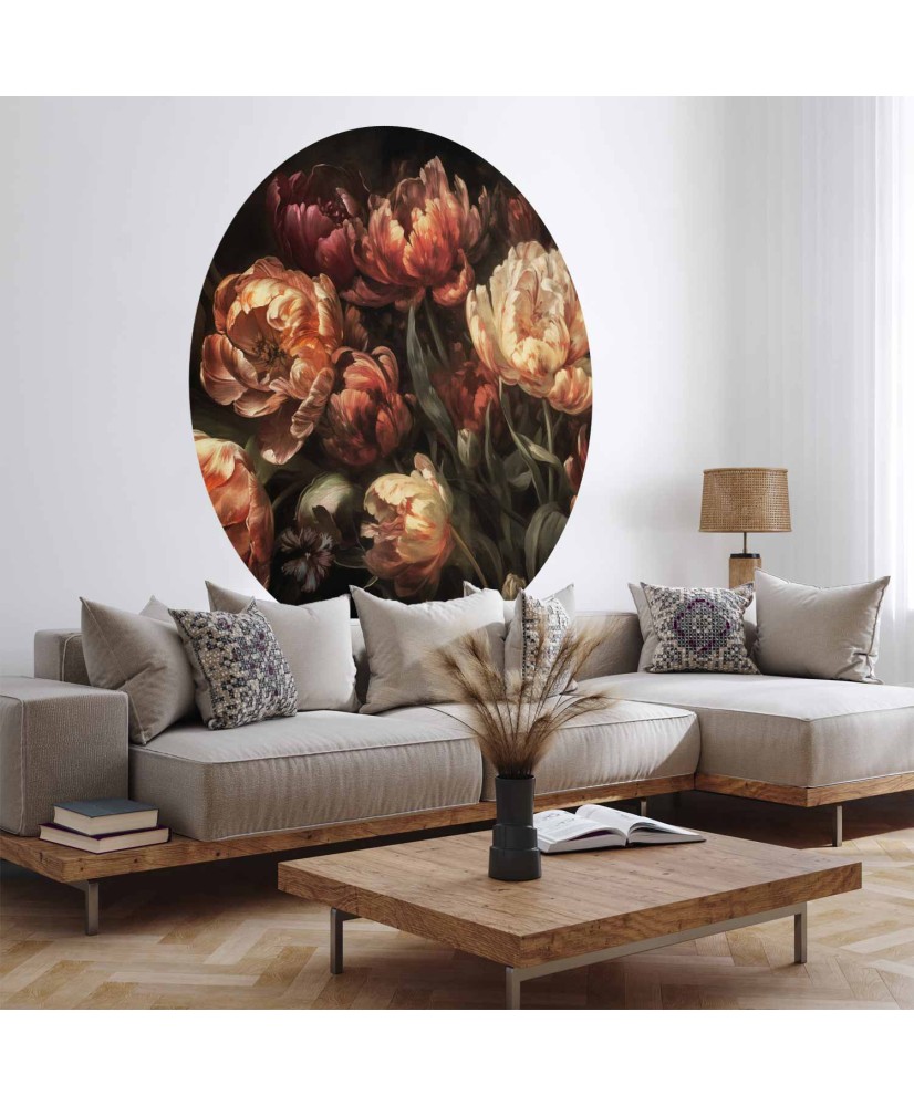 Apvalūs fototapetai - Žydinčios tulpės