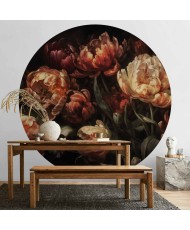 Apvalūs fototapetai - Žydinčios tulpės