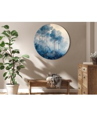 Apvalus paveikslas ant drobės - Pasakiškas mėlynas miškas