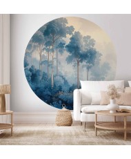 Apvalūs fototapetai - Mėlyno rūko miškas