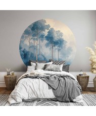 Apvalūs fototapetai - Mėlyno rūko miškas