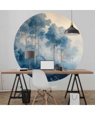 Apvalūs fototapetai - Mėlyno rūko miškas