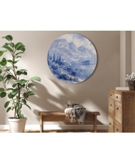 Apvalus paveikslas ant drobės - Mėlynoji Komo ežero įlanka