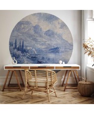 Apvalūs fototapetai - Mėlynoji Komo ežero įlanka