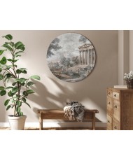 Apvalus paveikslas ant drobės - Šventykla ant kalvos