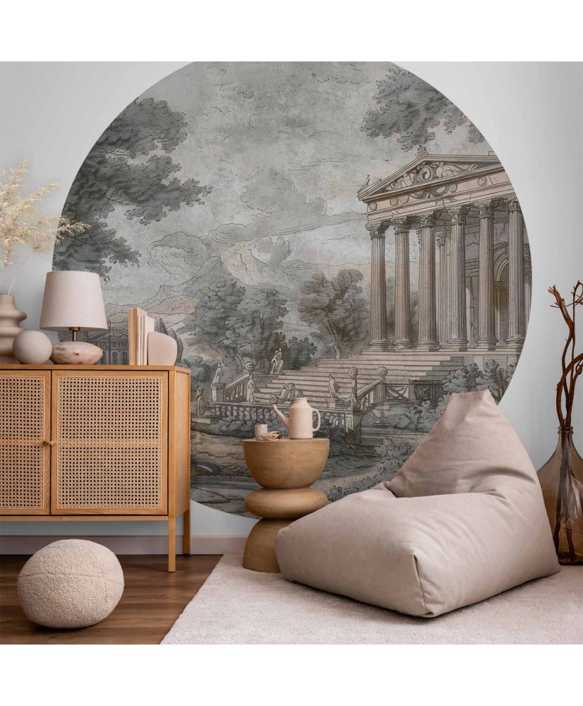 Apvalūs fototapetai - Šventykla ant kalvos