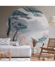 Apvalūs fototapetai - Švelni mėlynoji pakrantė